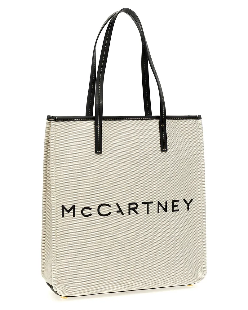 Stella McCartney Logo Canvas Tote Bag — Cream Cream