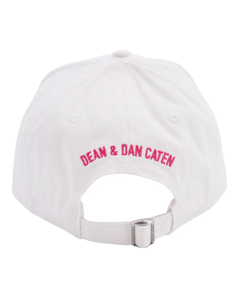 Dsquared2 Men's Icon Pixel Logo Baseball Cap White Accessories > Beanies & Hats White