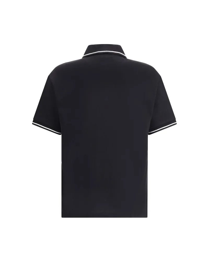 Amiri Men's Embroidered Monogram Cotton Polo Black Black
