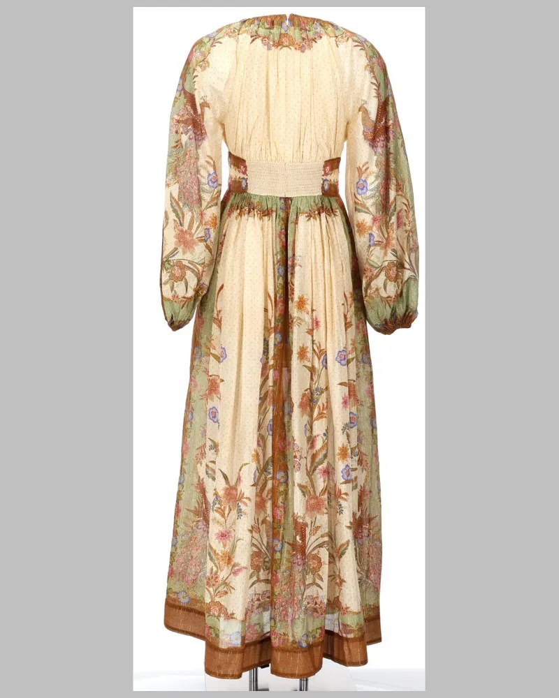Zimmermann Cotton-Silk Blend Maxi Dress — Multicolor Multicolor
