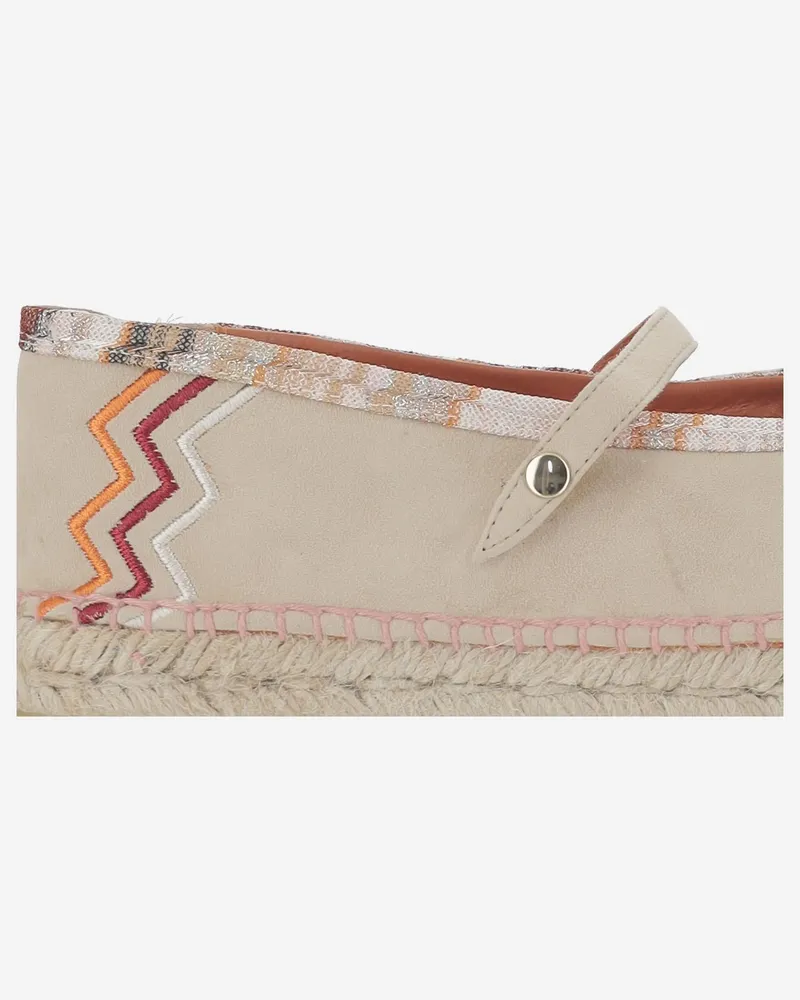 Missoni Women's Espadrilles Zigzag Viscose-Blend Beige Shoe Beige