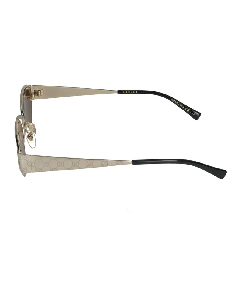 Gucci Women's Sunglasses  Gg1853s 003 Gold Brown 19-145 Metal Gold
