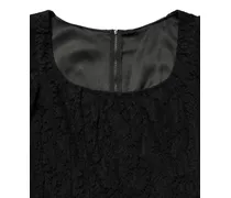 Women's Black Lace Square Neck Longsleeve Maxi Dress Cotton Viscose Nylon
