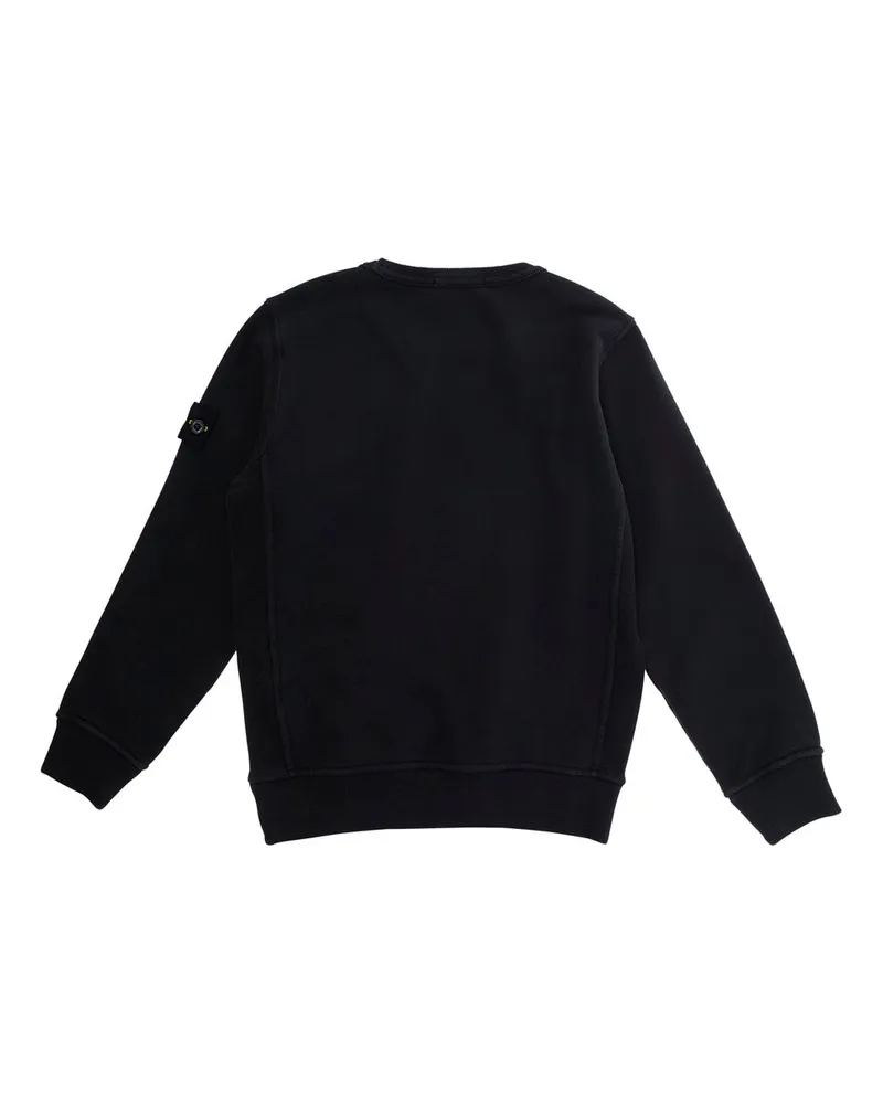 Stone Island Boys' Crewneck Sweatshirt With Logo Patch Black Cotton Hoods & Sweatshirts Black