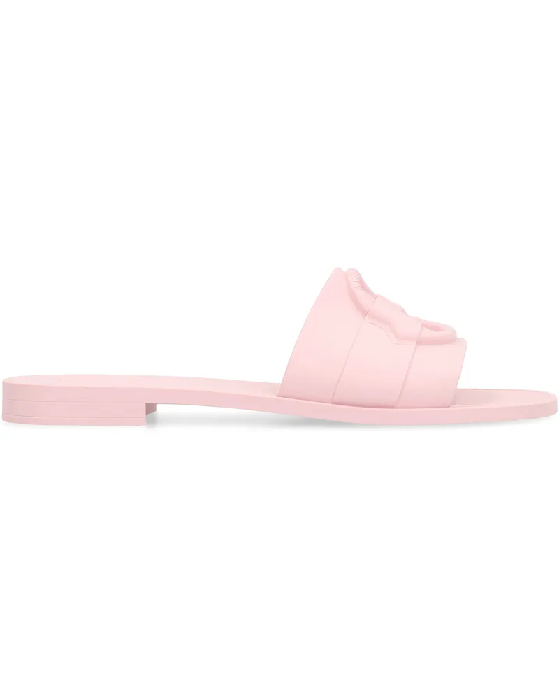 Moncler Women's Round-Toe Rubber Slides Pink Sandal Pink