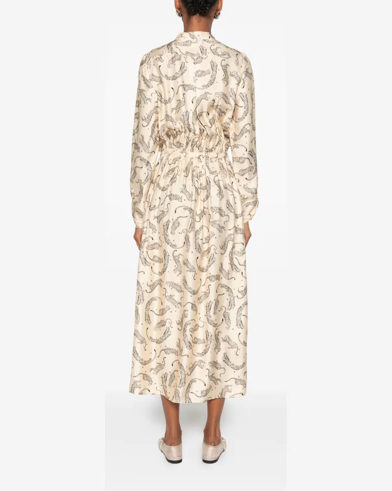 forte_forte Paisley-Print Long Dress — Cream Cream