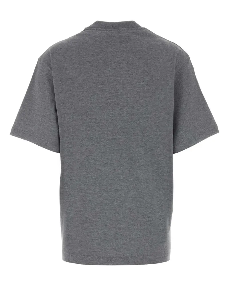 Gucci Women's Logo-Printed Cotton-Blend T-Shirt Gray Silk Gray
