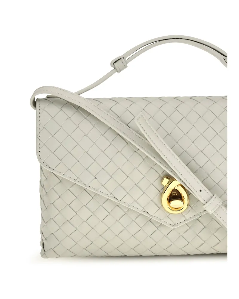 Bottega Veneta Lambskin Leather Shoulder Bag — Gray Gray