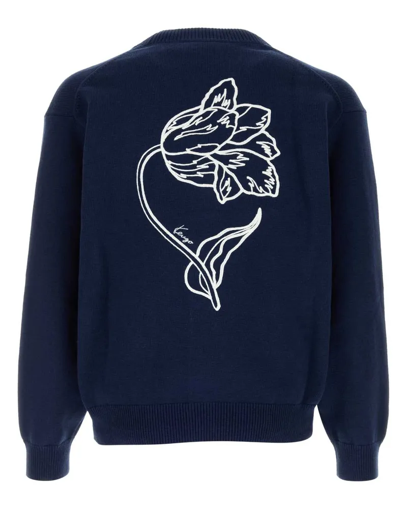 Kenzo Blueblack Exterior: Wool Cotton Maglieria Sweater Navy