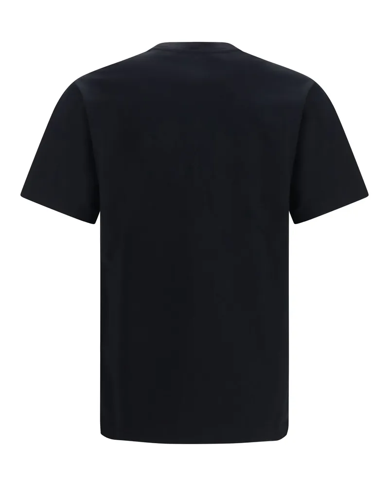 Burberry Men Embroidered Logo Cotton T-Shirt Black T-Shirts And Polos Black