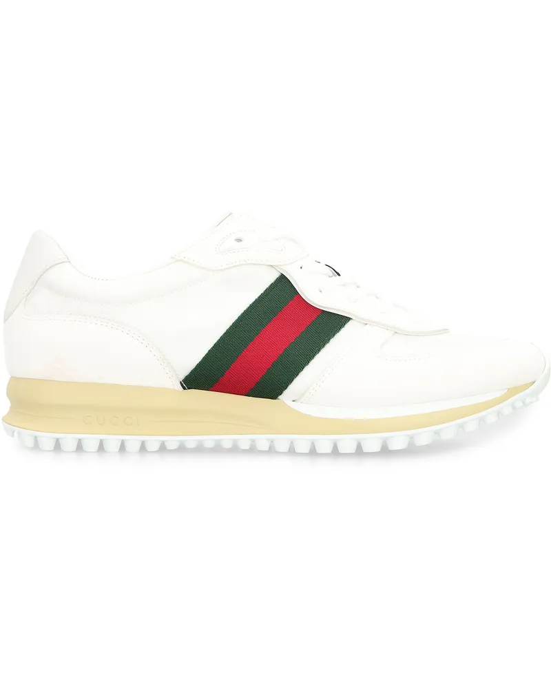 Gucci Men's Re-Motion Low-Top Sneakers White Calfskin Trainers White