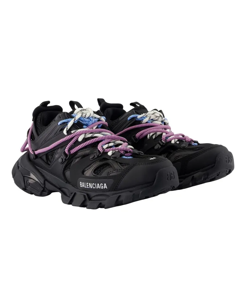 Balenciaga Women's Track Sneakers -  Leather Black Synthetic Shoes Black