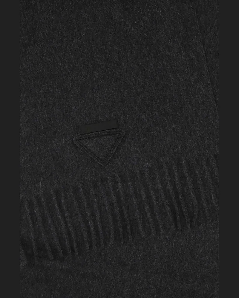 Prada Women's Charcoal Cashmere Scarf F0480 Exterior: Sciarpe E Foulard Scarfs Gray