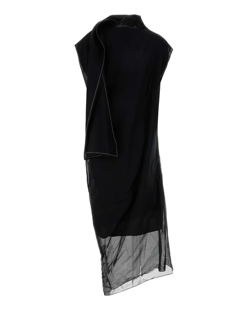 Carven Layered Linen Dress Deepblack