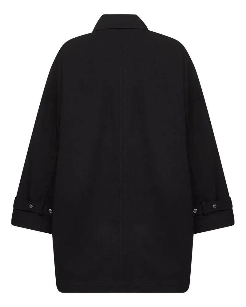 Totême Women's Black Organic Cotton Oversized Trench Jacket & Raincoats Black
