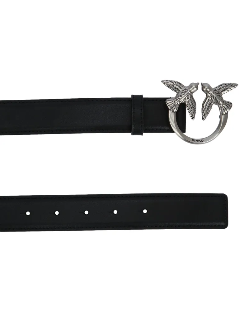 Pinko Women's Cintura Black Leather Cinture Belt Black
