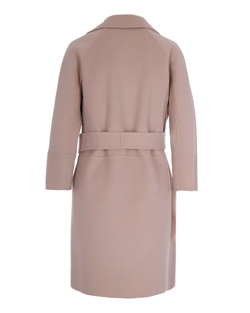 Max Mara Women's Coat Arona Beige-Rose Virgin Wool Beige/rose Beige