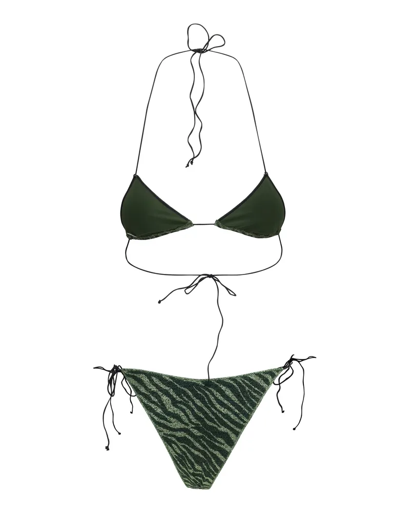 Oséree Women's Lumière Candy Bikini Green - Black Polyamide; Elastane Swimwear Sea Clothing Green