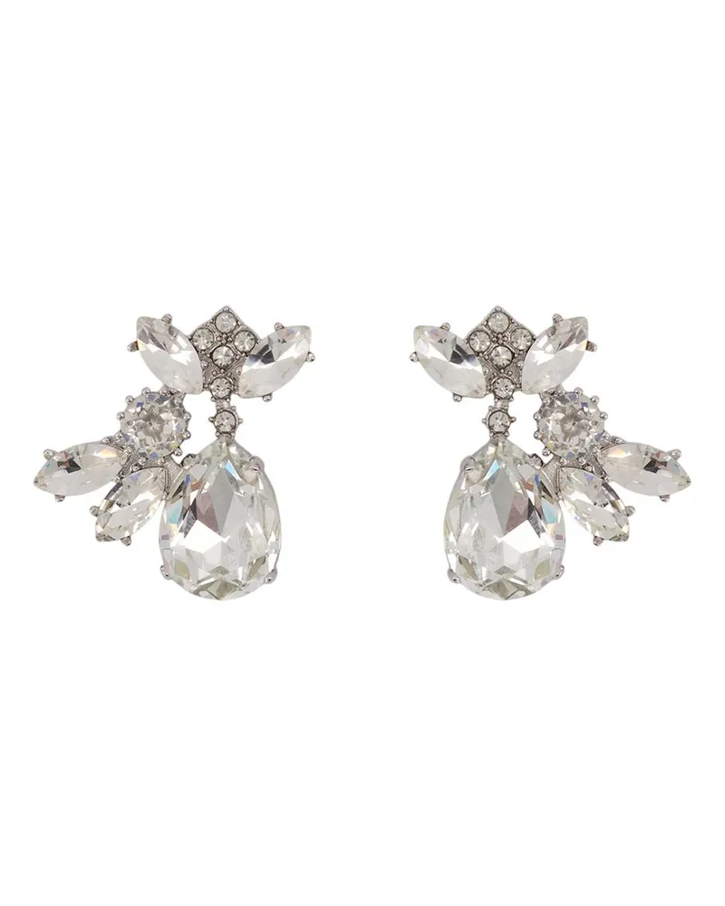 Self-Portrait Women's Multi Crystal Cluster Earrings Self Portrait Pearls Silver Jewelry-Watches Silver