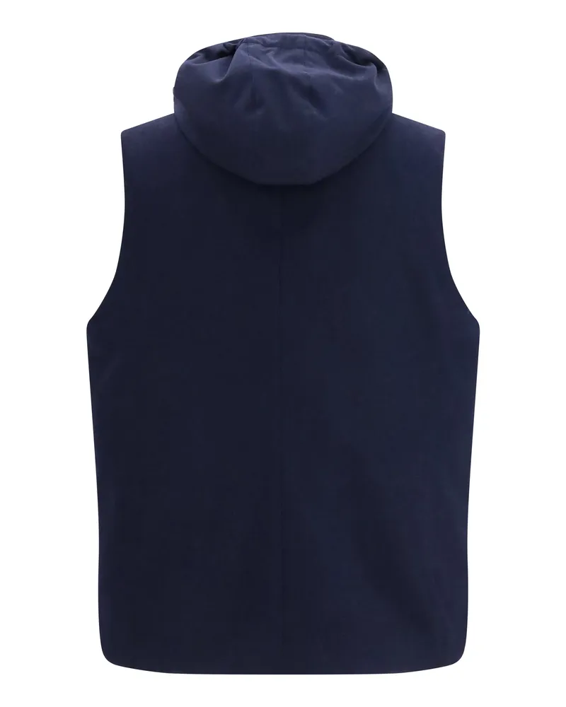 Brunello Cucinelli Men's Wool Down Vest Blu+blu Colorato Ovis Aries Jackets Coat Blu+blu