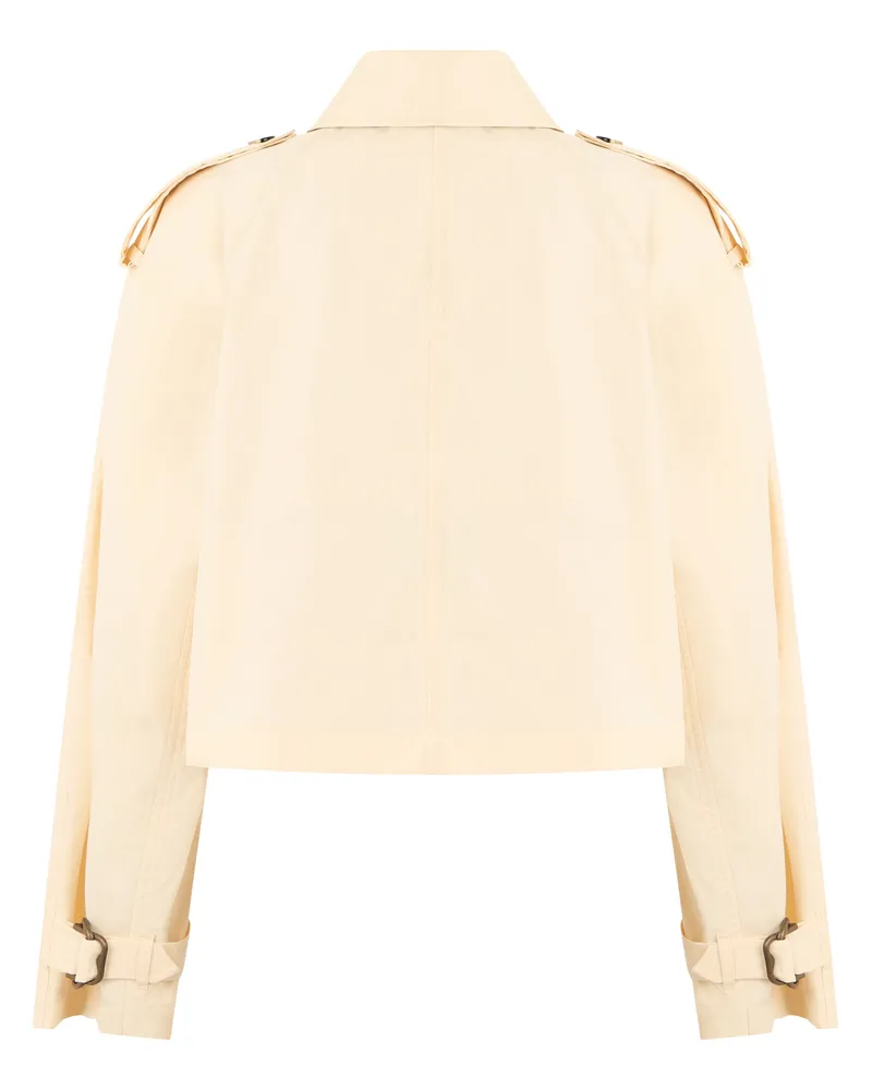 Burberry Women's Cropped Cotton Jacket Ceramic White White