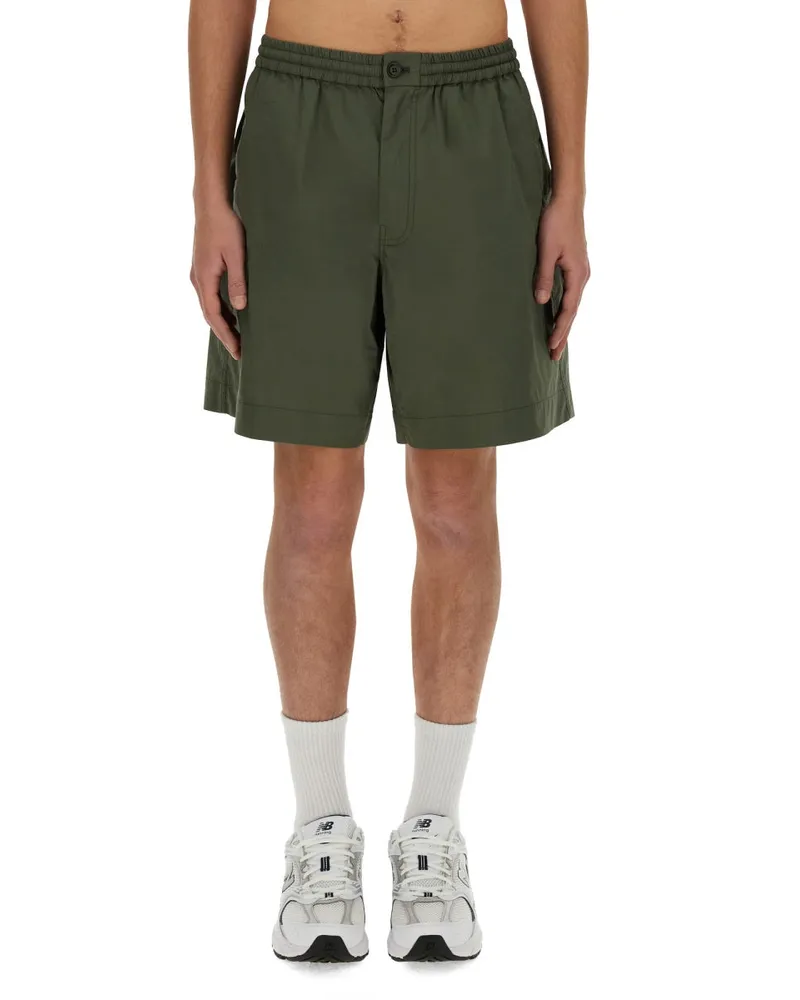 ASPESI Cotton-Blend Bermuda Shorts — Green Green