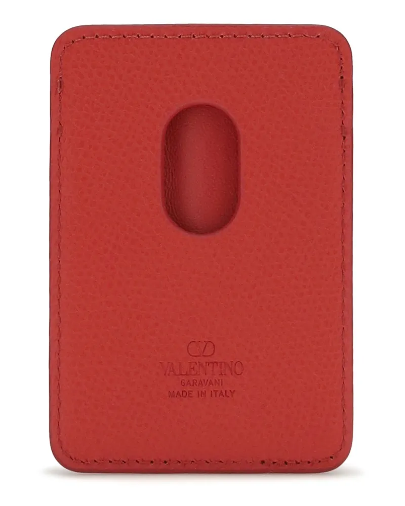 Valentino Garavani Women's Magnetic Card Holder | Vlogo Signature Rouge Pur Calf Leather Bos Taurus Wallet Red