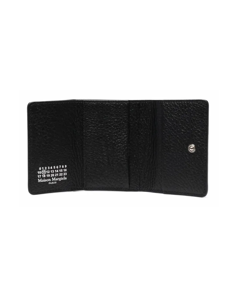 Maison Margiela Pebbled Leather Tri-Fold Wallet — Black Black