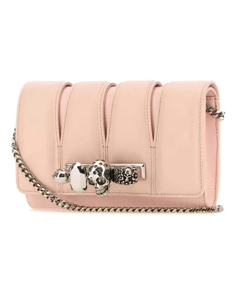 Alexander McQueen Women's Pink Leather The Slash Clutch Clay Pink