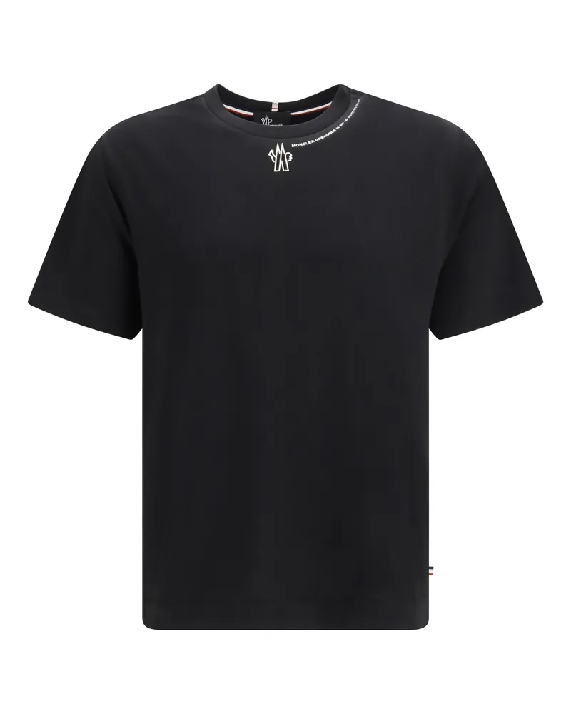 Moncler Logo-Embroidered T-Shirt — Black Black