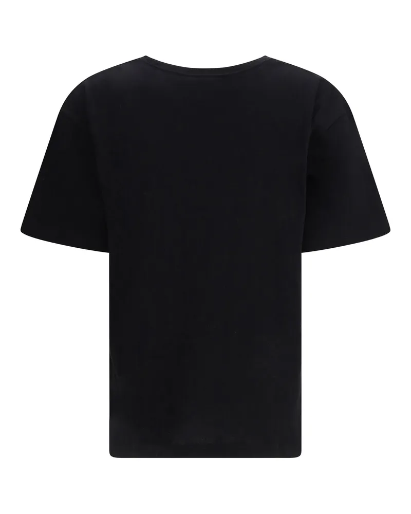 Valentino Garavani Women Printed Cotton T-Shirt Nero-Rosso T-Shirts Nero/rosso And Polos Black