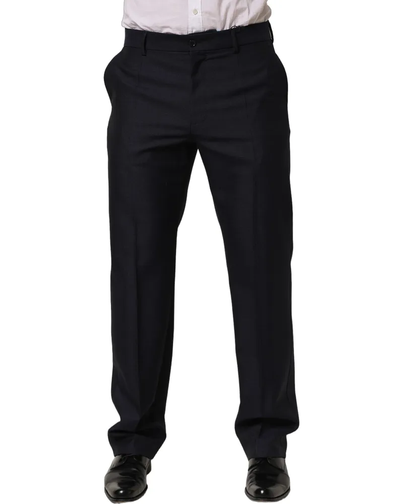 Dolce & Gabbana Men's Wool-Mohair Tapered-Leg Dress Trousers Black Black