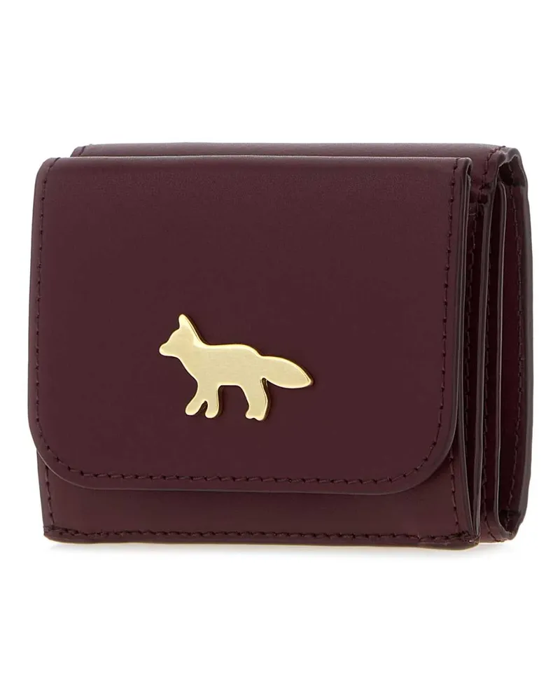 Kitsuné Compact Wallet — Burgundy Burgundy