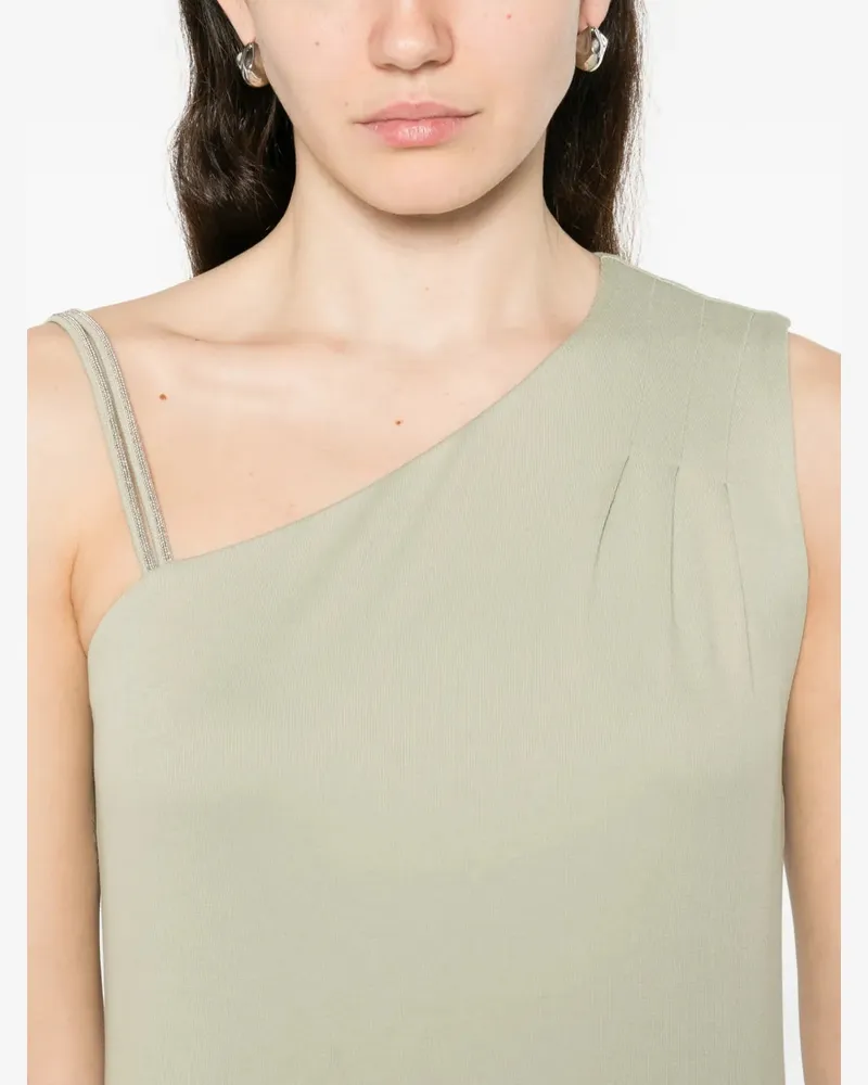 PANICALE Cashmere Women's One-Shoulder Embellished Midi Dress Ss26 W Cream