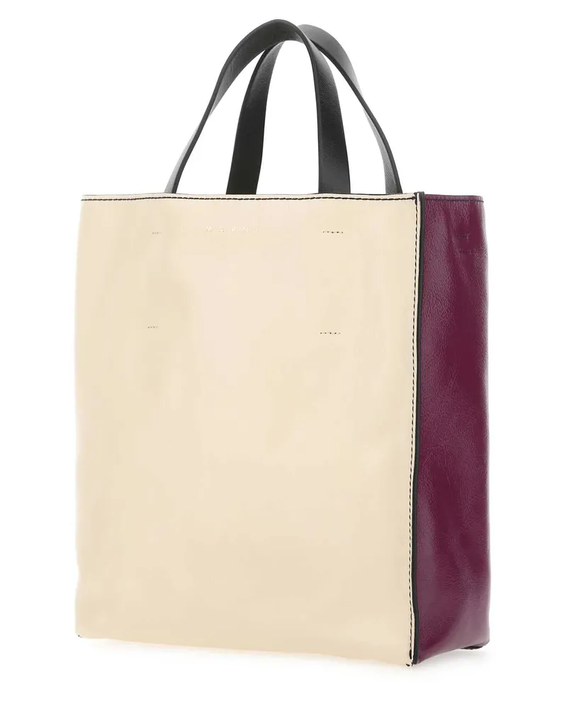 Marni Women's Multicolor Leather Museo Soft Handbag Zo189 Borse A Mano Beige
