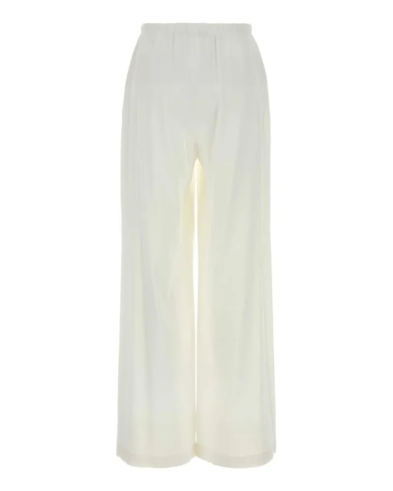 Max Mara Women's White Jersey Destino Pant Bianco Ottico Pantaloni Trousers White