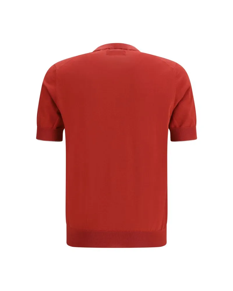 Brunello Cucinelli Men's Multicolor Cotton T-Shirt Red
