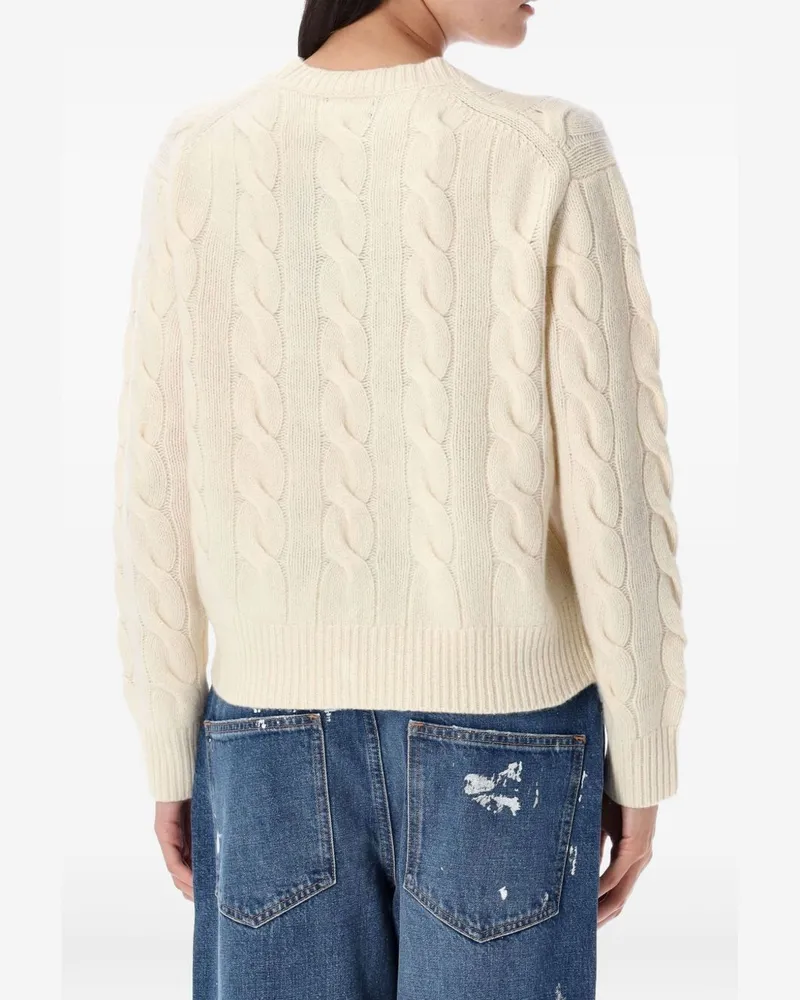Ralph Lauren Cable-Knit Wool-Cashmere Sweater — Cream Cream