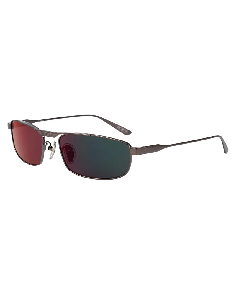 Balenciaga BB0451S Metal Rectangle Sunglasses — Green Green