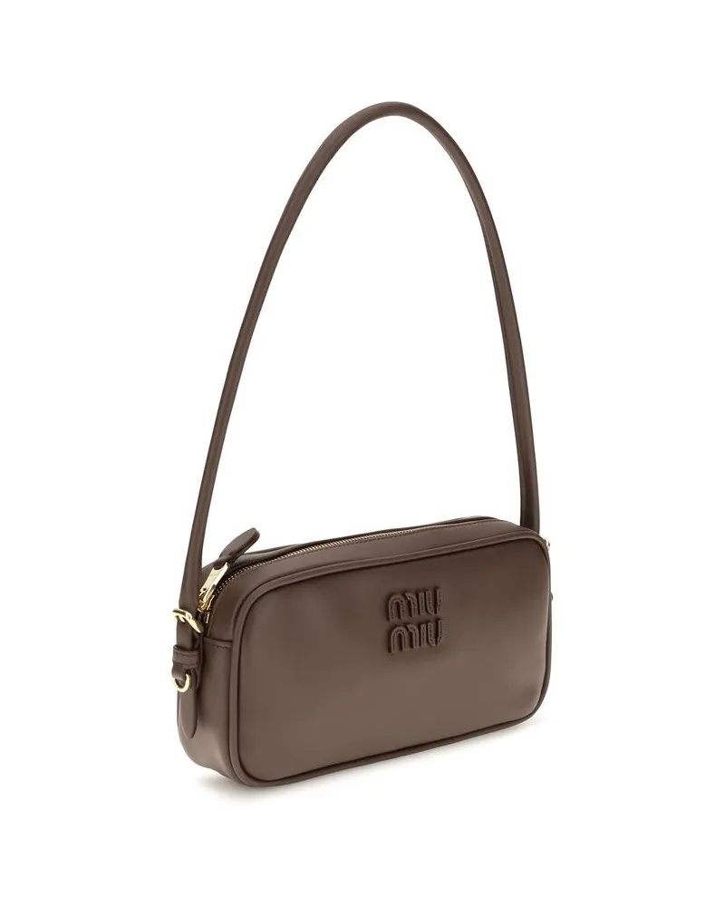 Miu Miu Women's Brown Calf Leather Bos Taurus Wallet Bag Brown