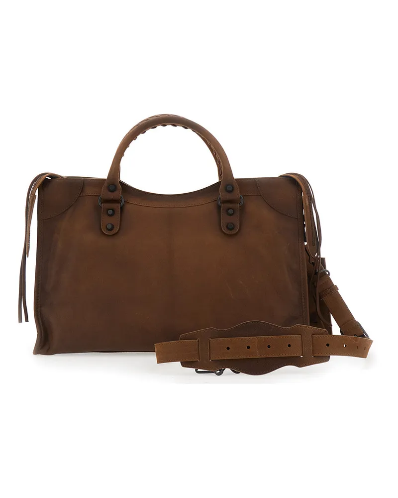 Balenciaga Le City Shoulder Bag — Brown Brown