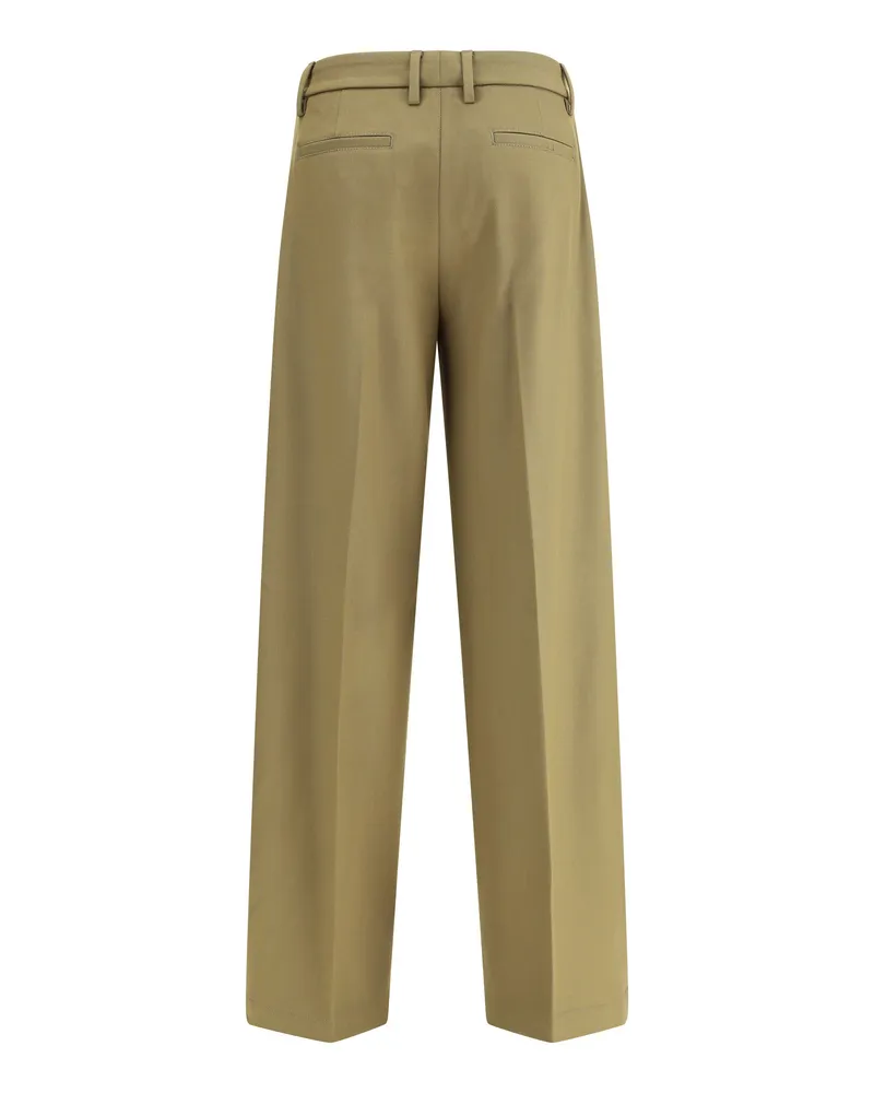 True Royal Women's Virgin Wool Pants Olive Trousers Olive