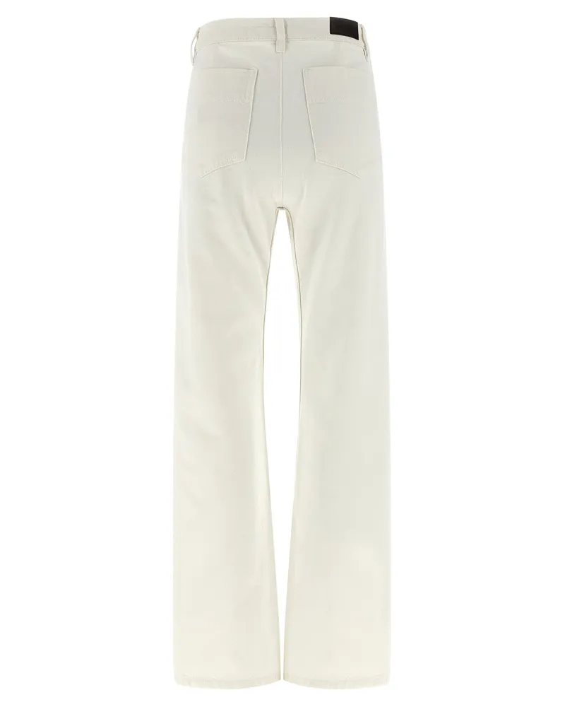 Christophe Lemaire Women's White Cotton High-Waisted Jean Clothing White