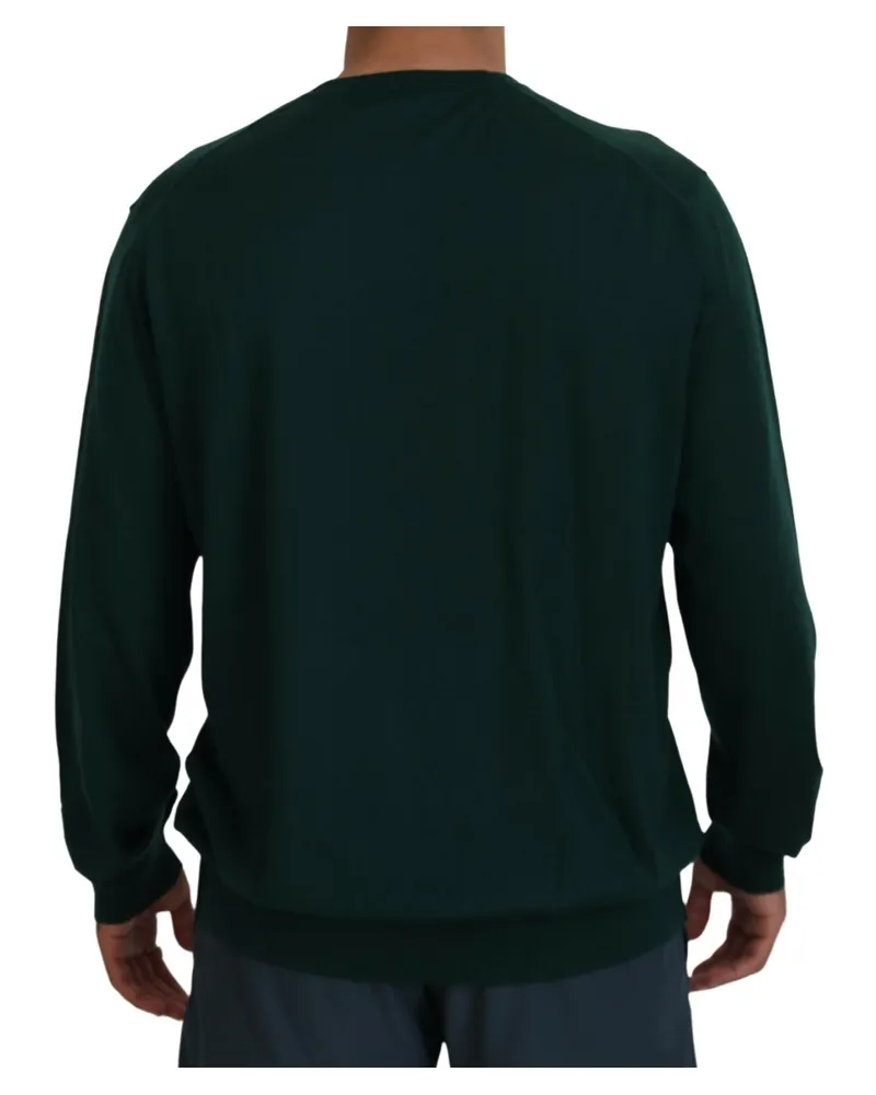 Dolce & Gabbana Men's Green Cashmere V-Neck Pullover Sweater Clothing Green