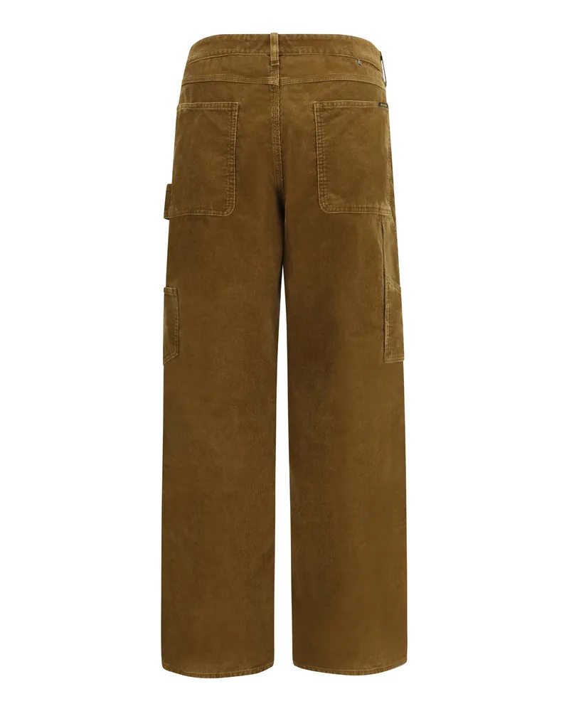 Golden Goose Men's Journey Painter Pants Amber Honey Cotton Trousers 