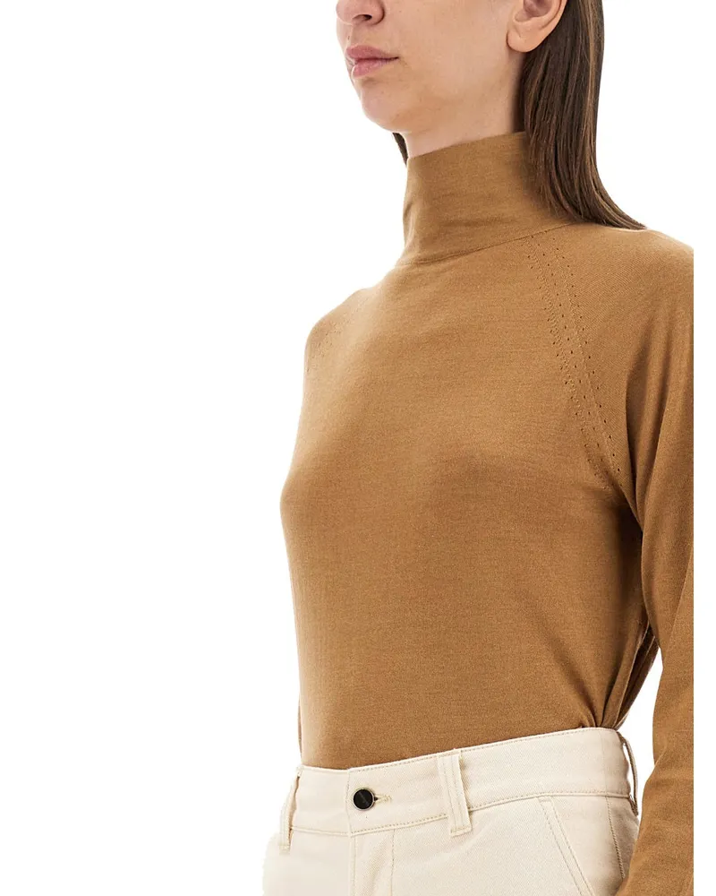Kiton Cashmere-Silk Blend Turtleneck Sweater — Buff 