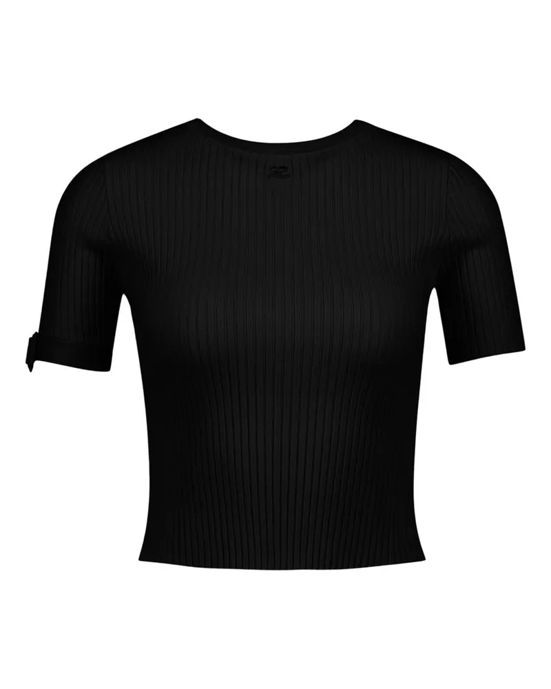 Courrèges Women's Buckle T-Shirt -  Viscose Black Concept-Store Ready-To-Wear Black