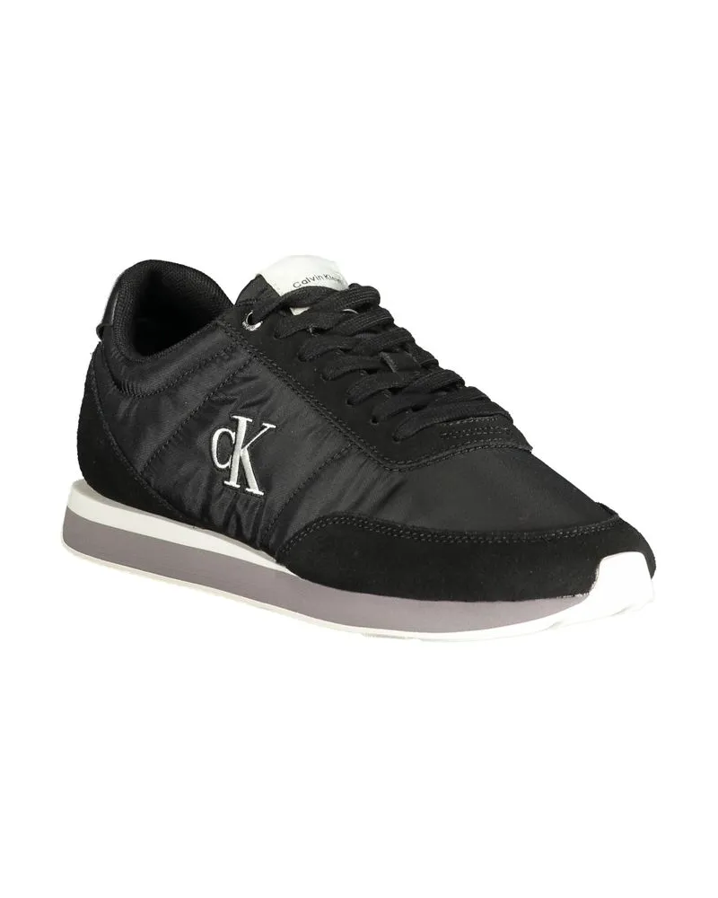 Calvin Klein Logo-Embroidered Sneaker — Black Black
