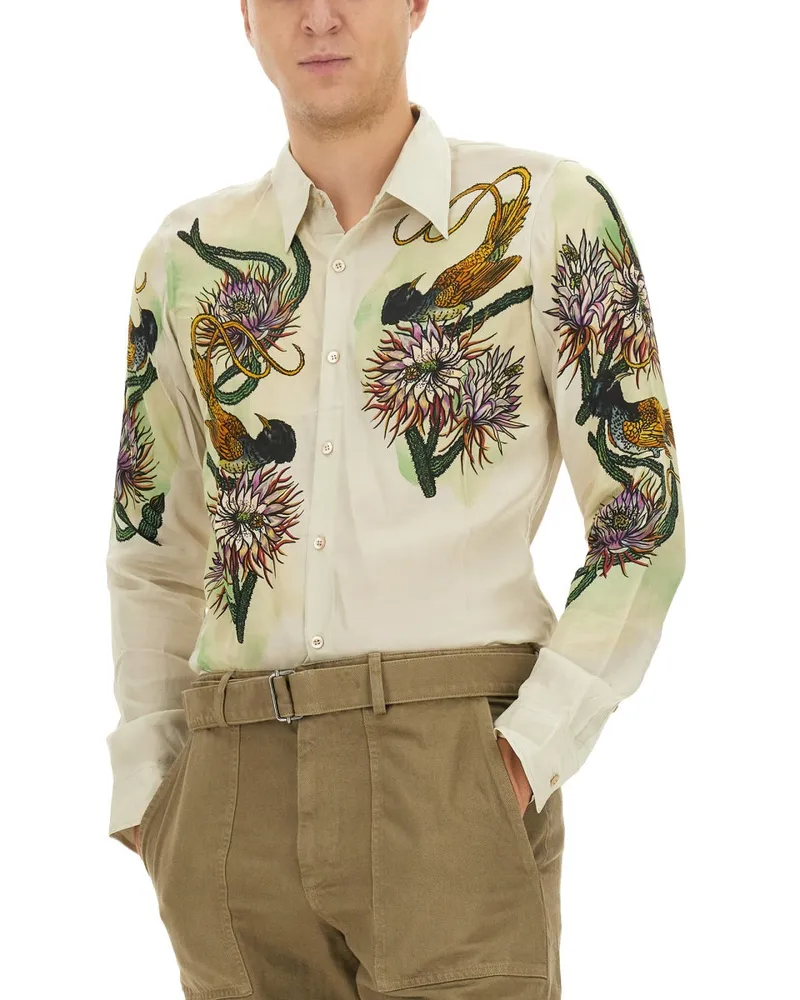 Dries van Noten Printed Shirt — Powder Powder