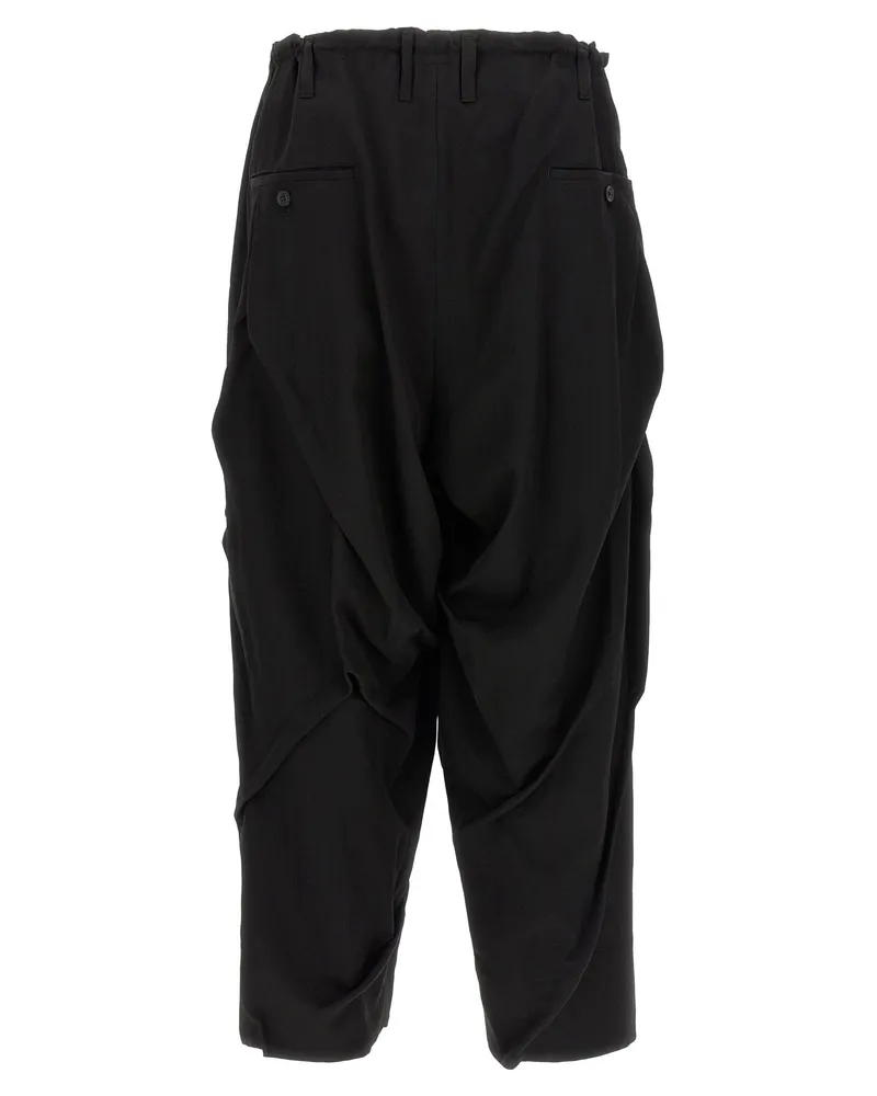 Yohji Yamamoto Tuck Trousers — Black Black